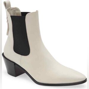 Frame Le Lexington Boot Chelsea Bootie White and Black Ankle Boots 7.5